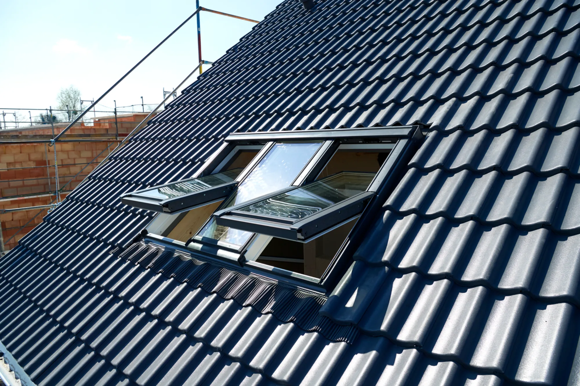 A window on the roof of a building.